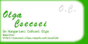 olga csecsei business card